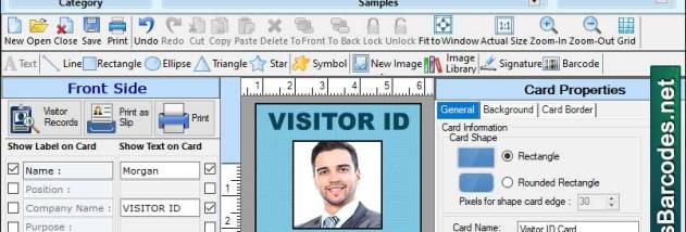 Professional Visitor Id Card Software screenshot