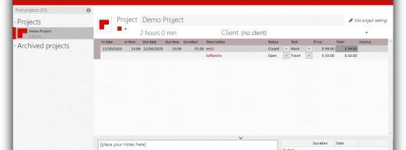 ProjectTimer screenshot