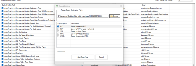 PST Email Address Extractor screenshot