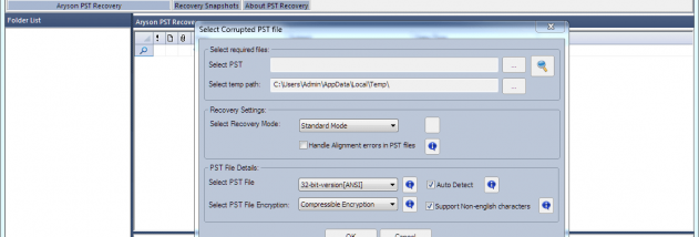PST recovery for windows screenshot