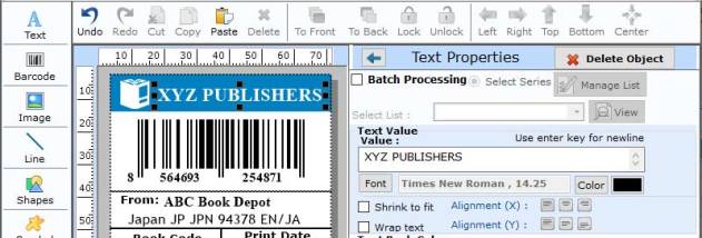 Publisher Barcode Software screenshot