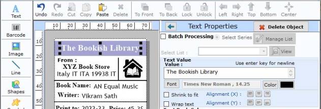 Publishers Barcode Label Software screenshot
