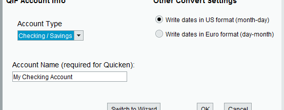 qfx2qif Convert screenshot