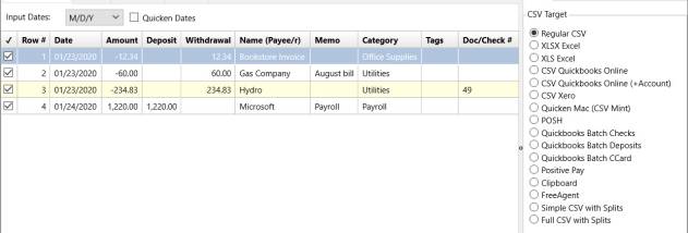 QIF2CSV Pro screenshot