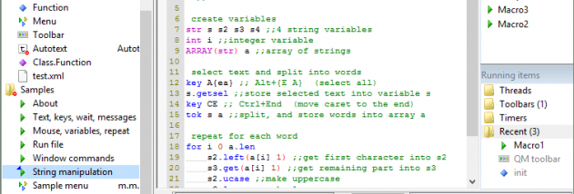 Quick Macros screenshot
