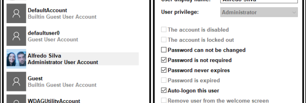 Quick User Manager screenshot