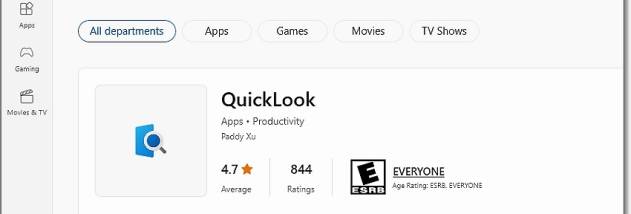 QuickLook screenshot