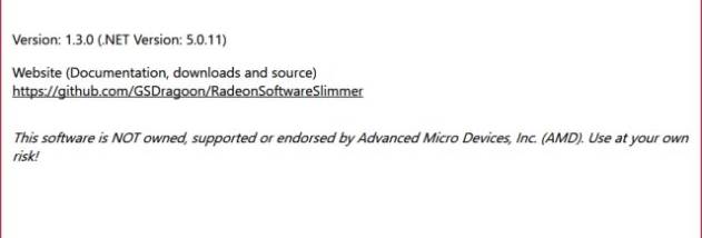 Radeon Software Slimmer screenshot