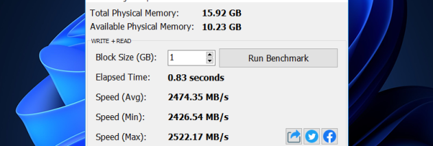 RAM Benchmark screenshot