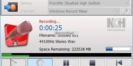 RecordPad - Software di registrazione audio gratuito screenshot