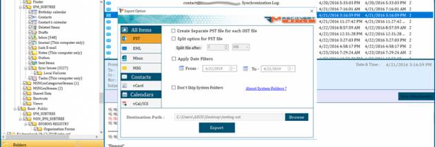 RecoveryMails OST To PST Converter screenshot
