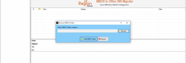 Regain MBOX to Office 365 Migrator screenshot