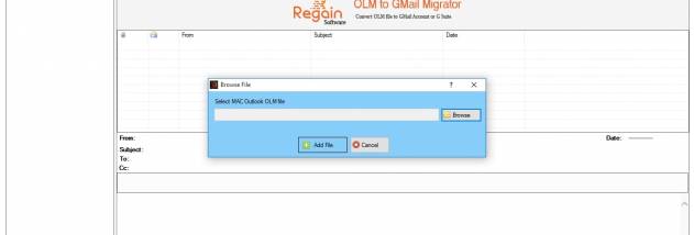 Regain OLM to Gmail Migrator screenshot