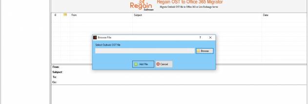 Regain OST to Office 365 Migration screenshot