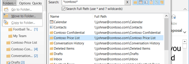 ReliefJet Quick Folders for Outlook screenshot