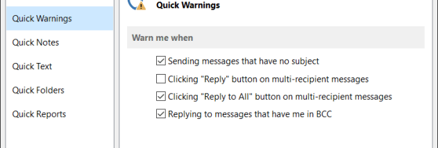ReliefJet Quick Warnings for Outlook screenshot