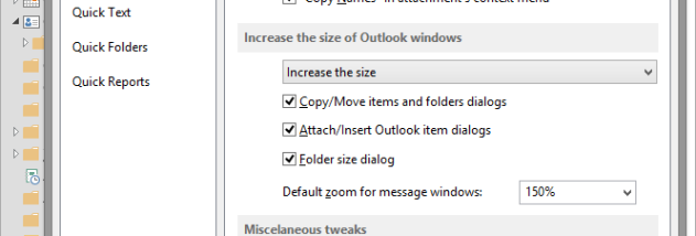 ReliefJet Quicks for Outlook screenshot