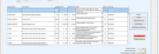 Remodel Cost Control screenshot
