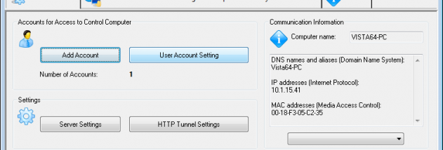 Remote Administrator Control Server screenshot