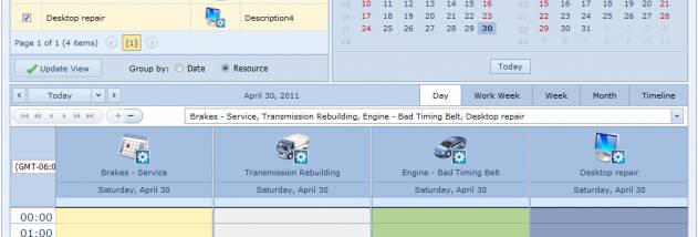 Repair Shop Calendar for Workgroup screenshot