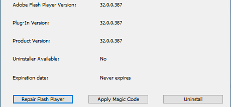 Repair Tool for Adobe Flash Player screenshot