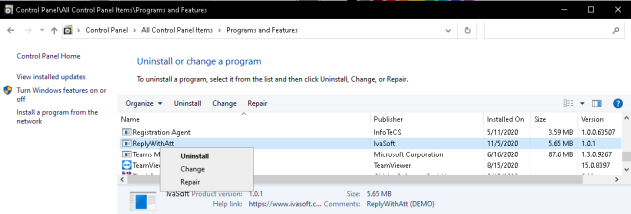 ReplyWithAtt screenshot