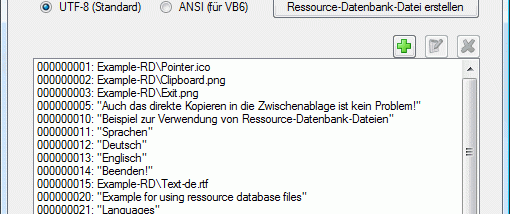Ressource-Datenbank-Editor screenshot