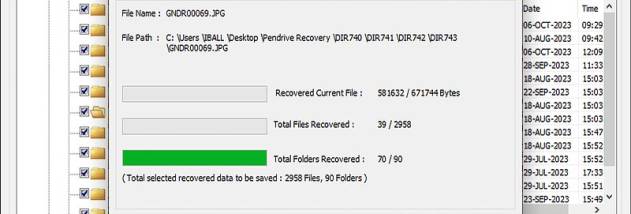 Restore Files USB Drive screenshot