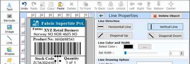 Retail Barcode Label Application screenshot
