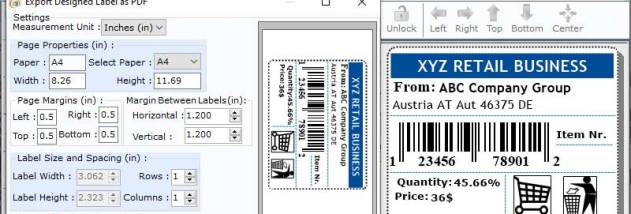 Retail Barcode Label Maker Software screenshot