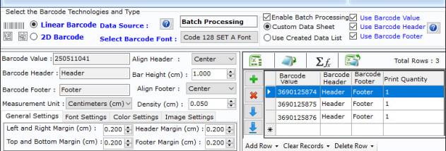 Retail Barcode Label Printing Tool screenshot