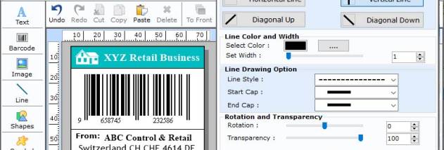 Retail Barcode Label Software screenshot