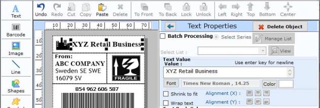 Retail Barcode Labels Creator screenshot