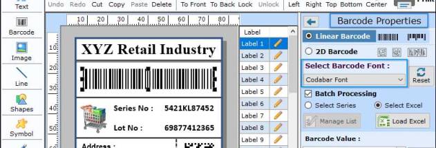 Retail Barcodes Designing Software screenshot