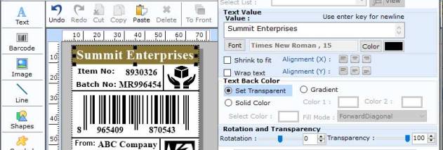 Retail Industry Data Bar Labels screenshot