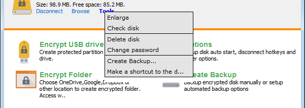 Rohos Mini Drive screenshot