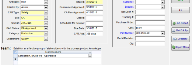SBS Quality Database screenshot
