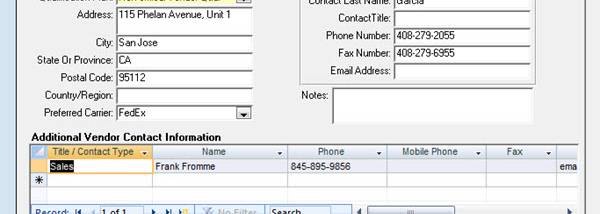 SBS Vendor Management screenshot