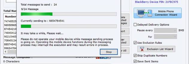 Send Free SMS BlackBerry screenshot