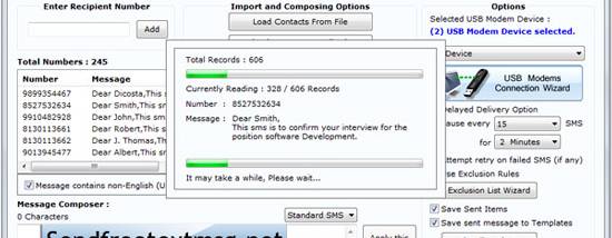 Send SMS from GSM Modem screenshot