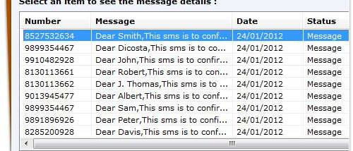 Send SMS via Modem screenshot