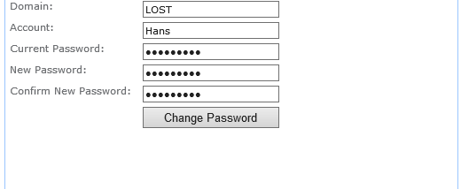 SharePoint Password Change screenshot