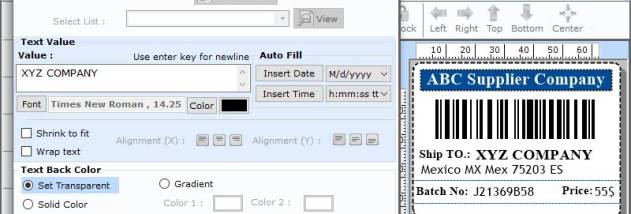 Shipping Barcode Maker Program screenshot