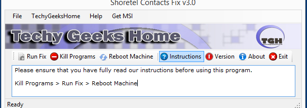 Shoretel Contacts Fix screenshot