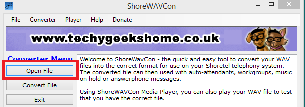 ShoreWAVConv screenshot