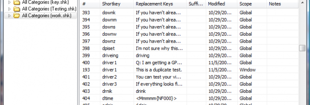 ShortKeys screenshot