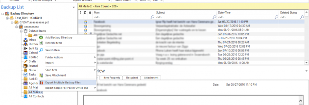 Shoviv Office 365 Backup and Restore screenshot