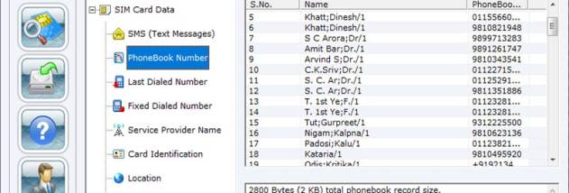 Sim Card SMS Recovery Software screenshot