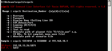 sipcli screenshot