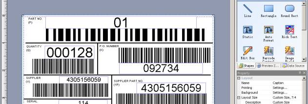 SmartVizor Variable Barcode Label Printing Software screenshot